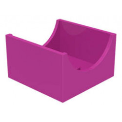 Container, Box 4 x 4 x 2 Bottom with Semicircle Cutout Ends: {ярко пурпурен}