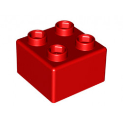 Камък 2X2 (63,4 X 63,4): {ярко червен}