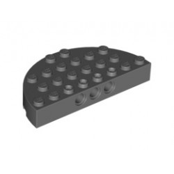 Brick, Round Corner 4 x 8 Full Brick Double: {тъмно каменно сив}