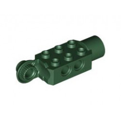 Technic, Brick Modified 2 x 3 with Pin Holes, Rotation Joint Ball Half (Vertical Side), Rotation Joint Socket: {земно зелен}