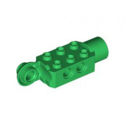 Technic, Brick Modified 2 x 3 with Pin Holes, Rotation Joint Ball Half (Vertical Side), Rotation Joint Socket: {тъмно зелен}