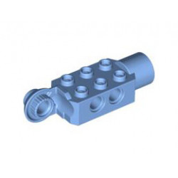 Technic, Brick Modified 2 x 3 with Pin Holes, Rotation Joint Ball Half (Vertical Side), Rotation Joint Socket: {умерено син}