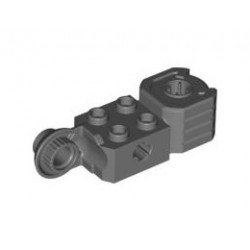 Technic, Brick Modified 2 x 2 with Axle Hole, Rotation Joint Ball Half (Vertical Side), Vertical Axle Hole End (Fist): {тъмно каменно сив}