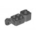 Technic, Brick Modified 2 x 2 with Axle Hole, Rotation Joint Ball Half (Vertical Side), Vertical Axle Hole End (Fist): {тъмно каменно сив}