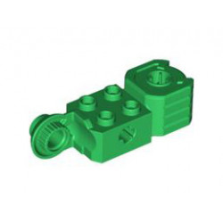 Technic, Brick Modified 2 x 2 with Axle Hole, Rotation Joint Ball Half (Vertical Side), Vertical Axle Hole End (Fist): {тъмно зелен}