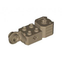 Technic, Brick Modified 2 x 2 with Axle Hole, Rotation Joint Ball Half (Vertical Side), Vertical Axle Hole End (Fist): {пясъчно жълт}