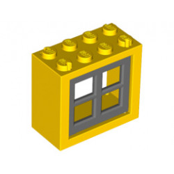 Рамка на прозорец 2X4X3 с прозорец: {ярко жълт}