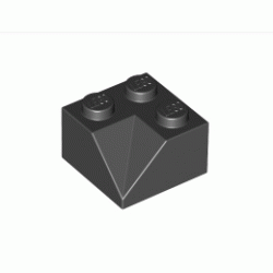 Ъглова тухличка 2X2/45° отвътре : {черен}