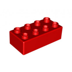 Камък 2X4 (127,4 X 63,4): {ярко червен}