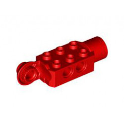 Technic, Brick Modified 2 x 3 with Pin Holes, Rotation Joint Ball Half (Vertical Side), Rotation Joint Socket: {ярко червен}
