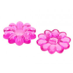 Clikits Icon, Flower 10 Petals 2 x 2 Small with Pin, Polished (Transparent Colors Only): {прозрачен умерено червеникаво виолетов}