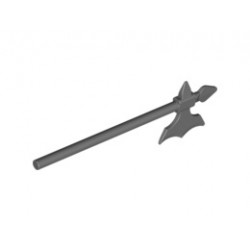 Minifigure, Weapon Halberd Elaborate: {тъмно каменно сив}