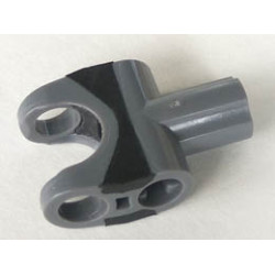 Technic, Axle Connector 2 x 3 with Ball Socket and Axle Socket with Black Rubber Insert: {тъмно каменно сив}