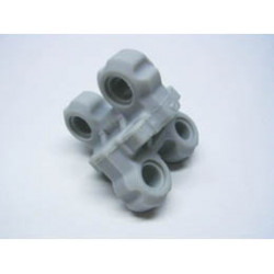 Technic, Spike Connector Flexible with Four Holes Perpendicular: {титаниево метален}