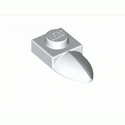 Плочка 1X1 със зъб: {бял}