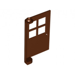 Door 1 x 4 x 5 with 4 Panes: {червеникаво-кафяв}