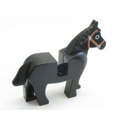 Horse with Black Eyes Circled with White, Brown Bridle Pattern: {черен}