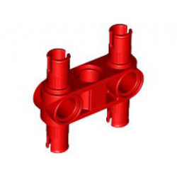 Technic, Pin Connector Perpendicular 3L with 4 Pins: {ярко червен}
