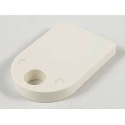 Tile, Modified 3 x 2 with Hole: {бял}