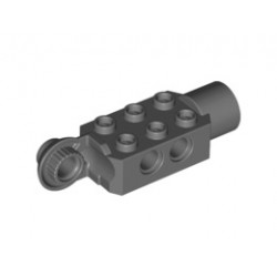 Technic, Brick Modified 2 x 3 with Pin Holes, Rotation Joint Ball Half (Vertical Side), Rotation Joint Socket: {тъмно каменно сив}