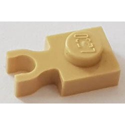 Plate, Modified 1 x 1 with U Clip Thick (Vertical Grip): {тухлено жълт}