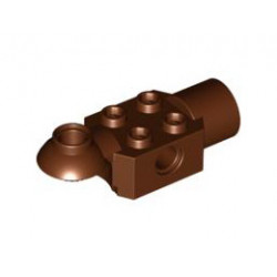 Technic, Brick Modified 2 x 2 with Pin Hole, Rotation Joint Ball Half (Horizontal Top), Rotation Joint Socket: {червеникаво-кафяв}