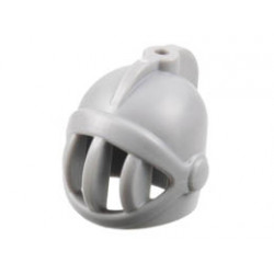 Minifigure, Headgear Helmet Castle with Fixed Face Grille: {умерено каменно сив}