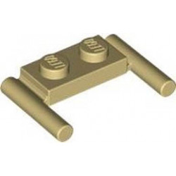 Plate, Modified 1 x 2 with Bar Handles - Flat Ends, Low Attachment: {тухлено жълт}