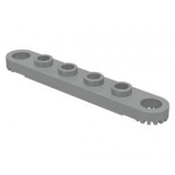 Technic, Plate 1 x 6 with Toothed Ends : {сив}