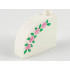 Slope, Curved 3 x 1 x 2 with Stud with Pink Roses and Green Leaves Pattern : {бял}