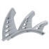 Bionicle Rahkshi Back Blade, 3 Thick Bladed Fins (Lerahk) : {сребрист}