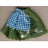 Belville, Clothes Skirt Long, Spiders, Web and Fishbones Pattern with Blue and White Check Apron: {земно зелен}