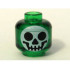 Minifigure, Head Round Black on White Skull Pattern (Witchs Bottle) - Blocked Open Stud: {прозрачно зелен}