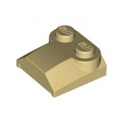 Slope, Curved 2 x 2 x 2/3 with Two Studs and Curved Sides, Lip End: {тухлено жълт}