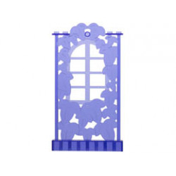 Belville Wall, Ivy Wall with Window 1 x 8 x 12 : {прозрачно ярко синьо-виолетов}