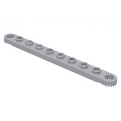 Technic, Plate 1 x 10 with Toothed Ends: {умерено каменно сив}