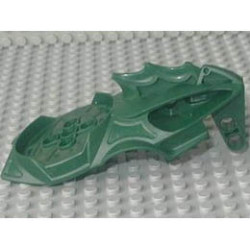 Bionicle Visorak Head with 7 Pin Holes and Axle Hole (Keelerak): {земно зелен}
