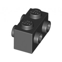 Тухличка 1X2 с 4 пъпки: {черен}