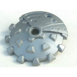 Bionicle Weapon 5 x 5 Shield with Saw Blade Studded: {сребрист}