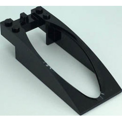 Windscreen 10 x 4 x 2 Curved with Bubble Cutout and Single Hinge Finger: {черен}