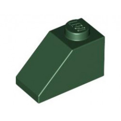 Покривна плочка 1X2/45°: {земно зелен}