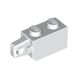 Hinge Brick 1 x 2 Locking with 1 Finger Vertical End: {бял}