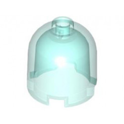 Brick, Round 2 x 2 x 1 2/3 Dome Top - Blocked Open Stud: {прозрачно светло син}