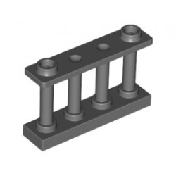 Ограда 1X4X2 с 2 пъпки: {тъмно каменно сив}