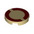 Tile, Round 2 x 2 with Dark Red SW Semicircles Pattern: {тухлено жълт}