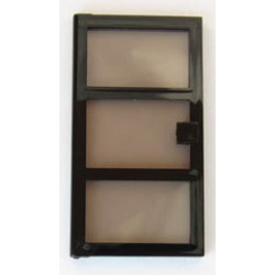 Door 1 x 4 x 6 with 3 Panes with Trans-Black Glass: {черен}