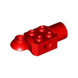 Technic, Brick Modified 2 x 2 with Pin Hole, Rotation Joint Ball Half (Horizontal Top), Rotation Joint Socket: {ярко червен}