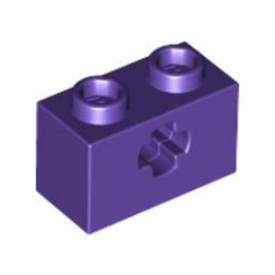 Тухличка 1X2 с кръстат отвор: {светло виолетов}