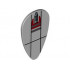 Minifigure, Shield Ovoid with SW Small Rocket at Top Pattern: {умерено каменно сив}
