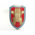 Large Figure Shield, 2 x 4 Brick Relief, Bear with Red and Pearl Sand Blue Pattern: {метално пясъчно-жълт}